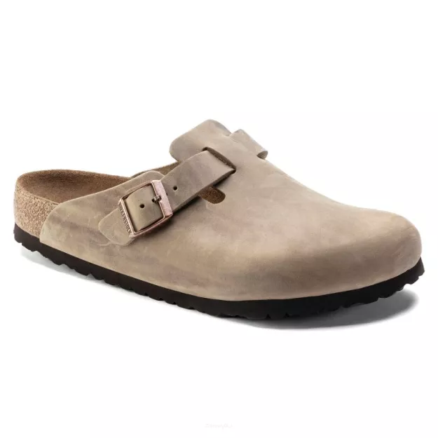 Chodaki Birkenstock Boston soft tabacco brown wąskie 1019484