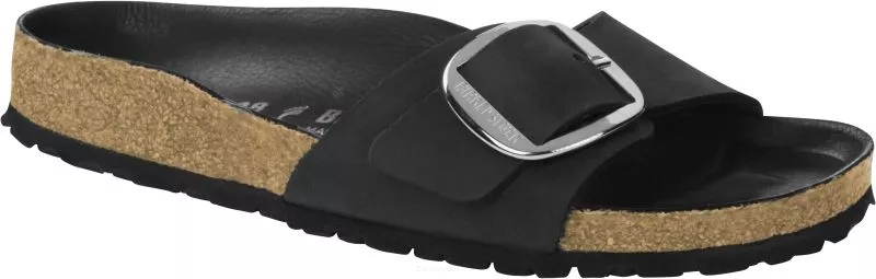 Klapki Birkenstock Madrid Big Buckle black wąskie 1006523