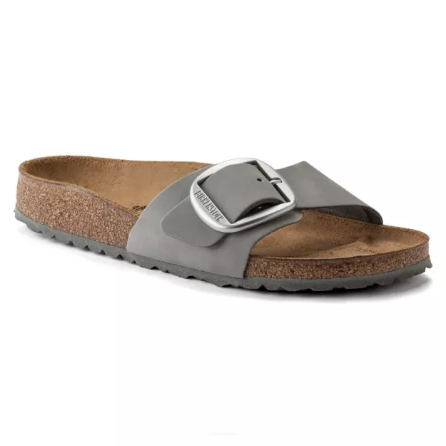 Klapki Birkenstock Madrid Big Buckle dove gray wąskie 1022176