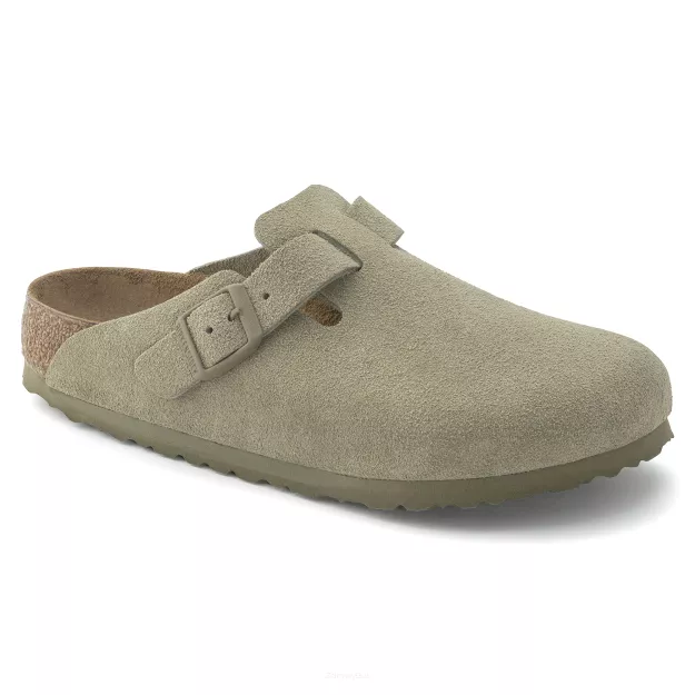 Chodaki Birkenstock Boston faded khaki wąskie 1025844