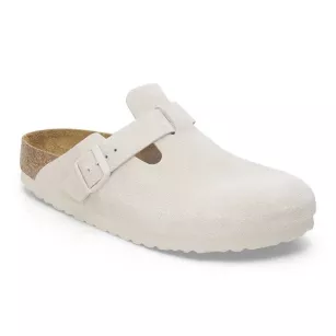 Chodaki Birkenstock Boston soft antique white wąskie 1027693