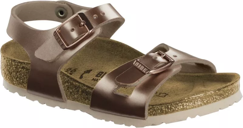 Sandały Birkenstock Rio electric metallic copper wąskie 1012520