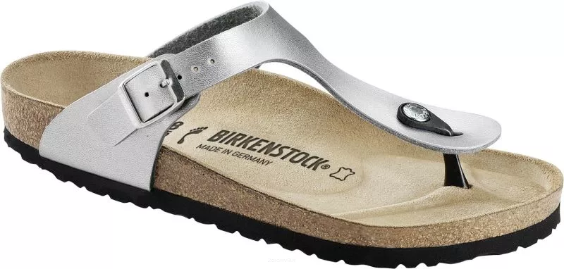 Japonki Birkenstock Gizeh silver szerokie 043851