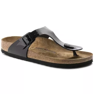 Japonki Birkenstock Gizeh black patent szerokie 043661