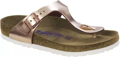 Japonki Birkenstock Gizeh soft metallic copper szerokie 1005048