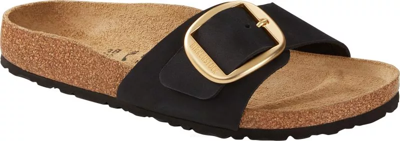 Klapki Birkenstock Madrid Big Buckle black wąskie 1023373