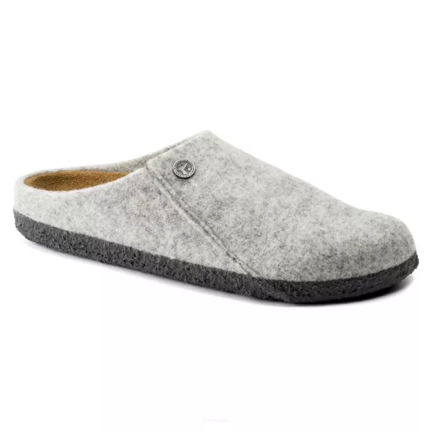 Kapcie Birkenstock Zermatt light grey wąskie 1014934