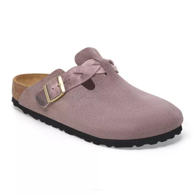 Chodaki Birkenstock Boston Braided faded purple wąskie 1029122