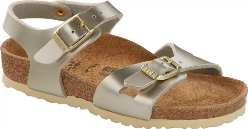 Sandały Birkenstock Rio electric metallic gold wąskie 1014829