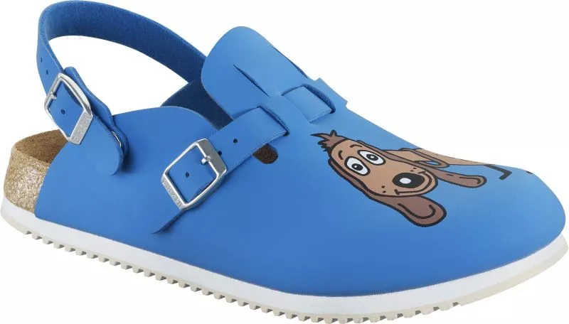 Chodaki Birkenstock Kay blue dog buster wąskie 582536