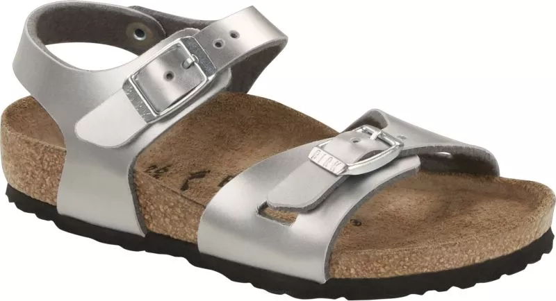 Sandały Birkenstock Rio electric metallic silver wąskie 1019201