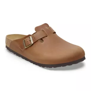 Chodaki Birkenstock Boston cognac wąskie 1028310