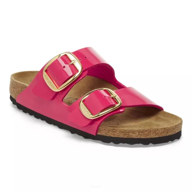 Klapki Birkenstock Arizona Big Buckle fuchsia patent wąskie 1027828