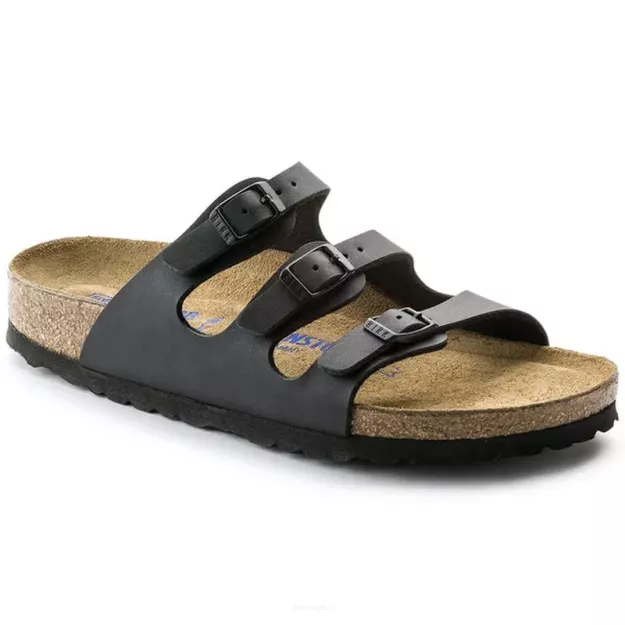 Klapki Birkenstock Florida soft black wąskie 053013