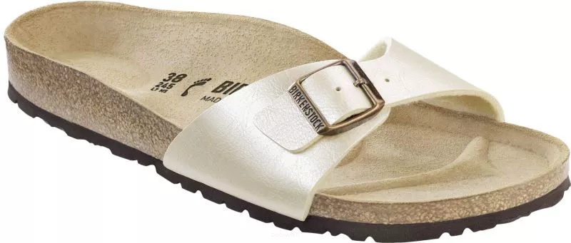 Klapki Birkenstock Madrid graceful pearl white wąskie 940153